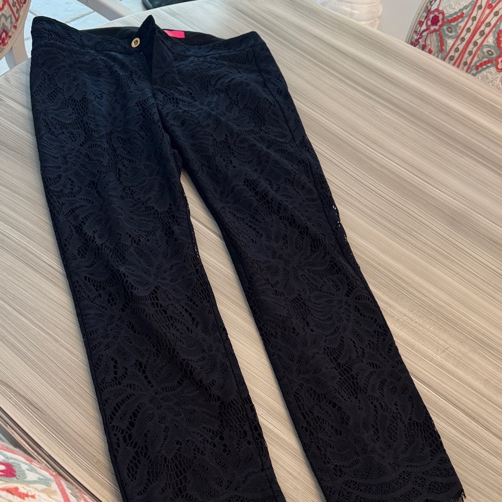 Lilly PulltElegant Black Lace Women pants